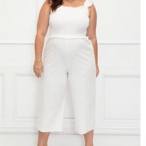 Eloquii white jumpsuit